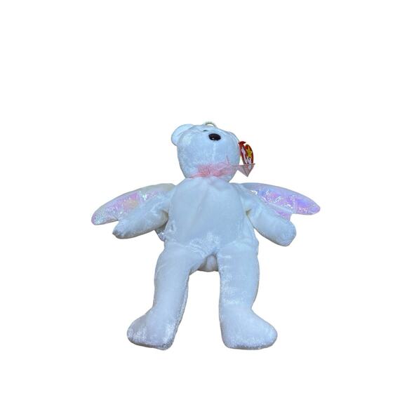 Ty Beanie Baby Halo the Angel Bear Iridescent Wings MWMT Free Shipping - Picture 4 of 4